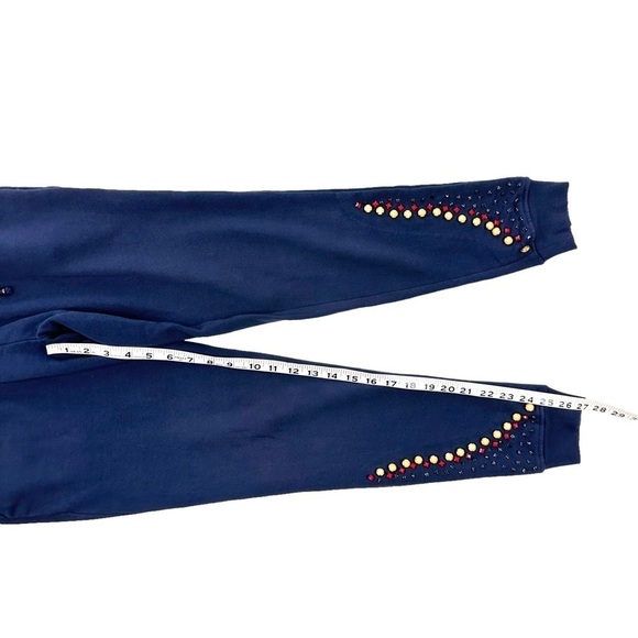 Hemant & Nandita embellished stones gems navy blue joggers pants small - Picture 12 of 14